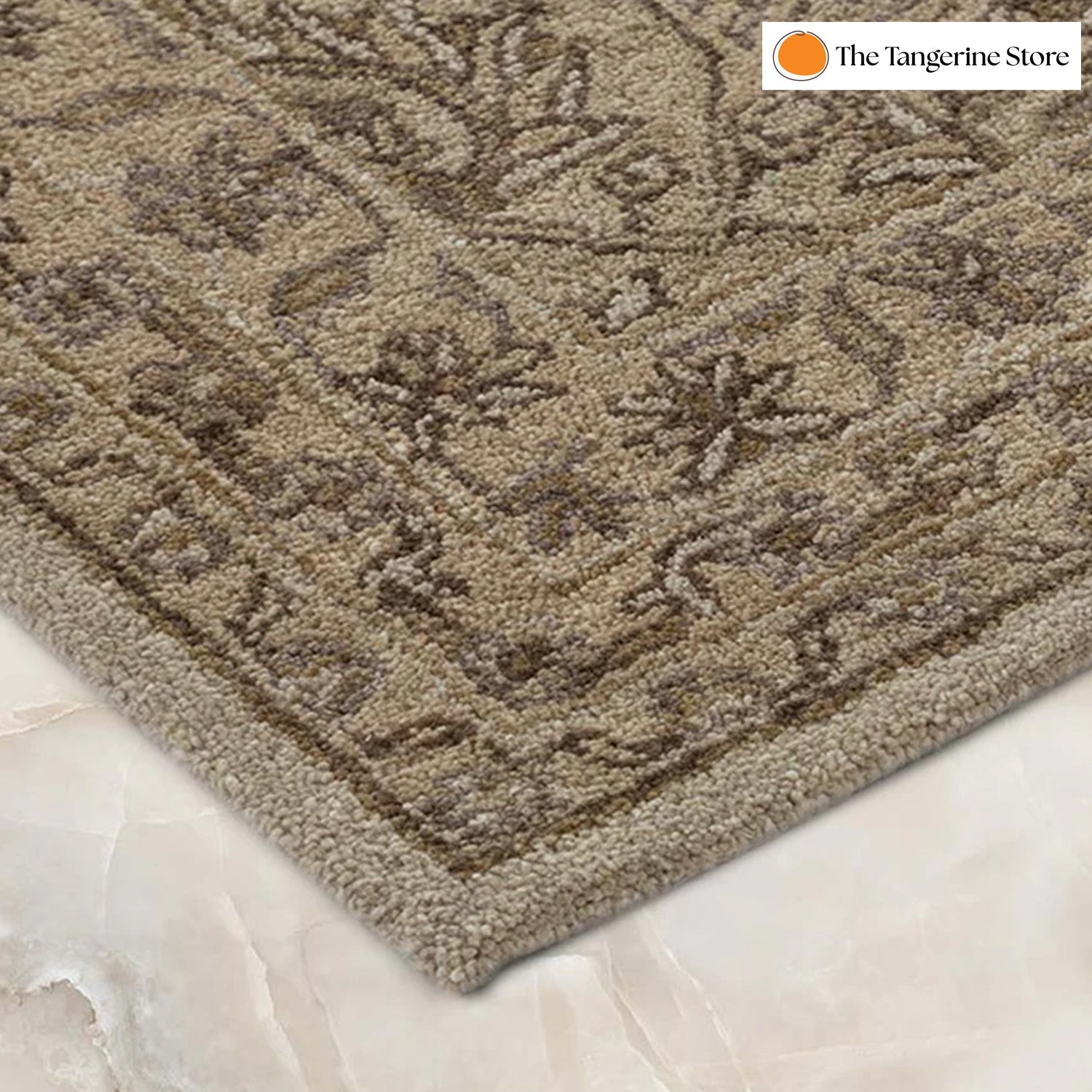 Handcrafted Rug/Carpet | Pure Wool | Hand Tufted | High Pile | High Density | Yarn Dyed by The Tangerine Store