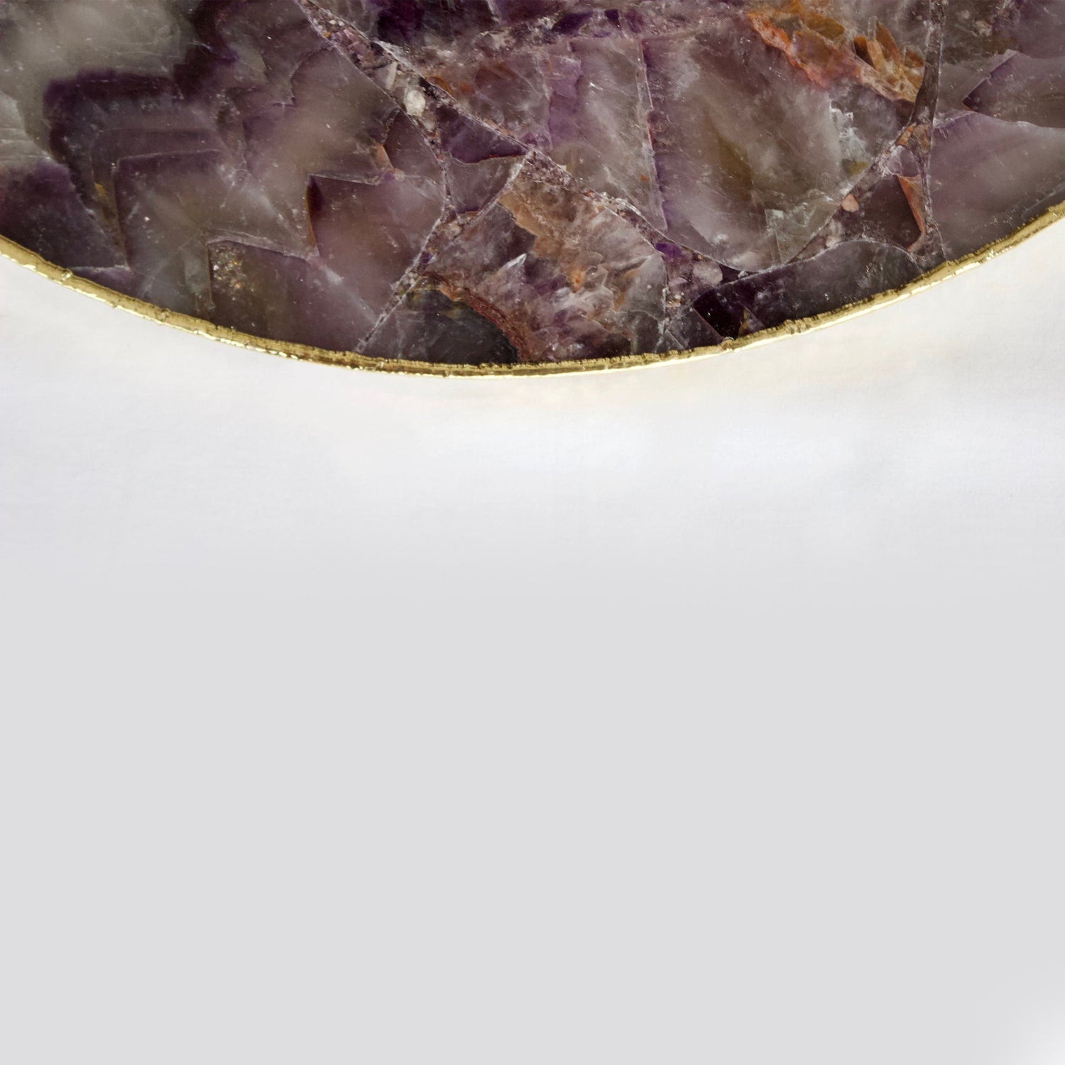 Amethyst Agate Serving Tray With Brass Handles | Circular by The Tangerine Store