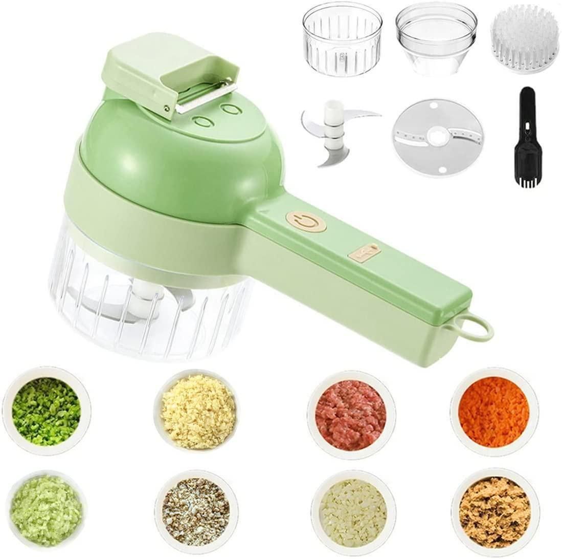 4 in 1 Portable Electric Vegetable Cutter Set by ui3p09-ew