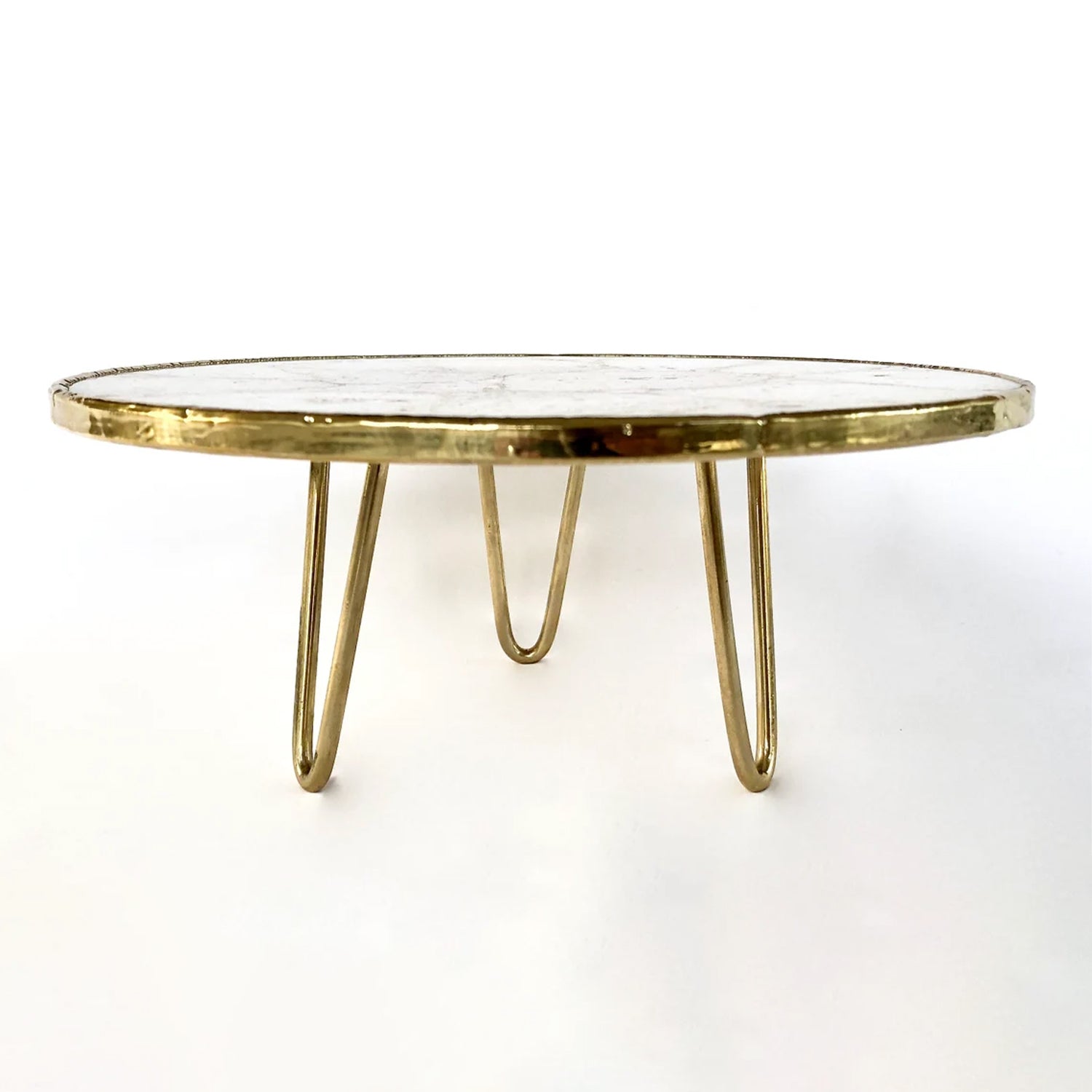 White Crystal Agate Cake Stand/Centrepiece/Display Stand/Tray 10" Round by The Tangerine Store