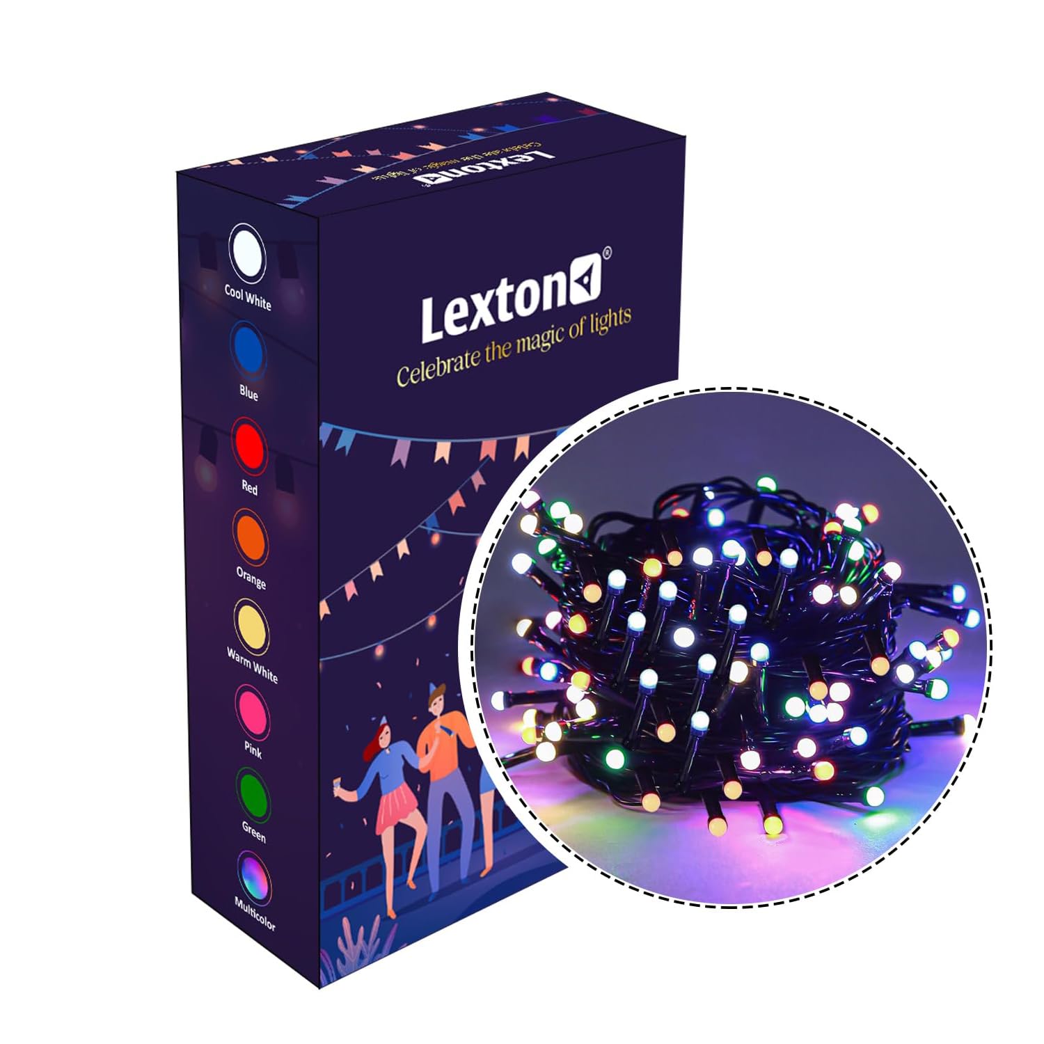 Lexton 40 LED Power Pixel String Lights (Multicolor, Pack of 1) | Plug-Sourced for Indoor/Outdoor Decorations, Including Diwali, Christmas, Ramadan, Weddings, Parties, Festivals. by Amazon