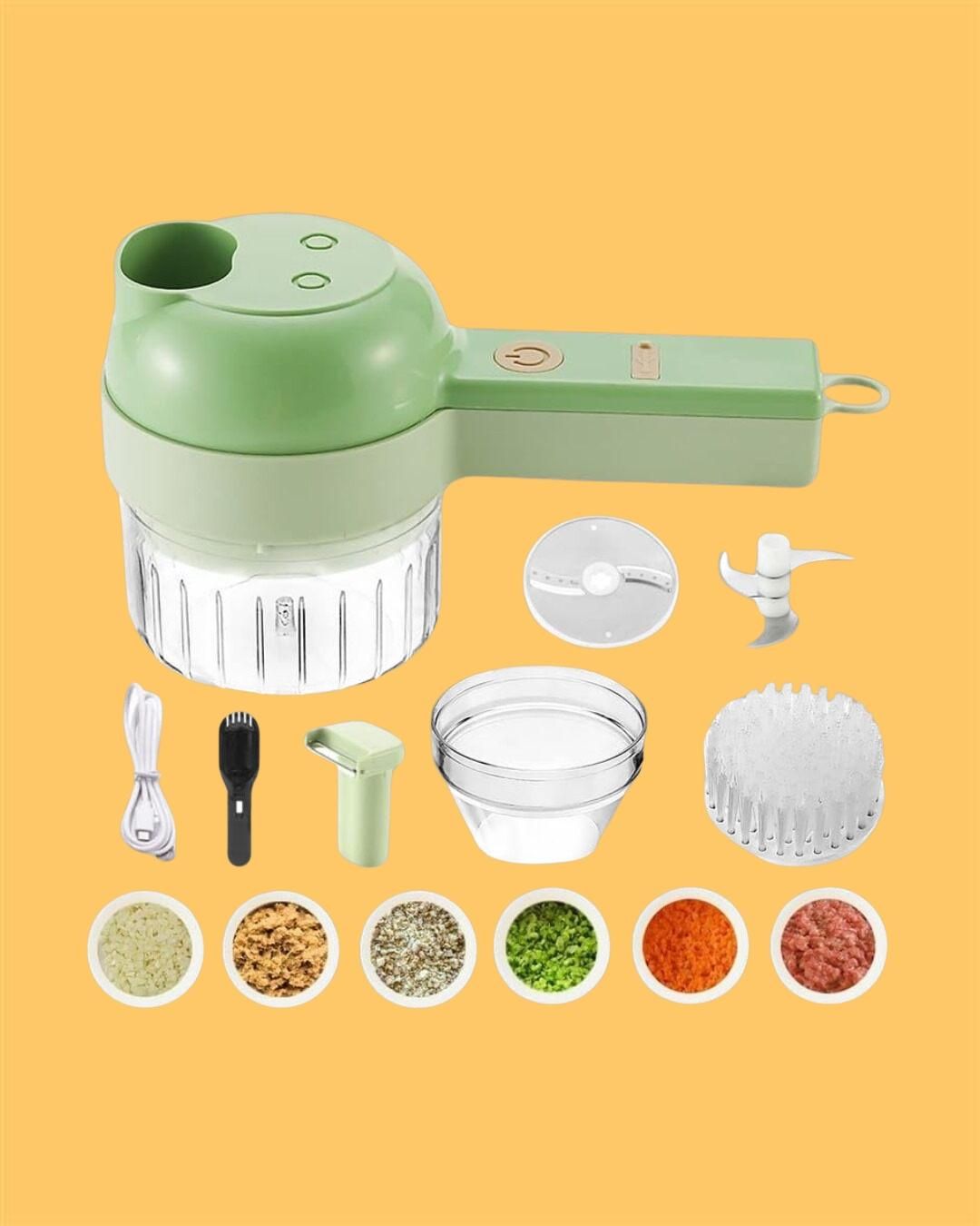 4 in 1 Portable Electric Vegetable Cutter Set by ui3p09-ew