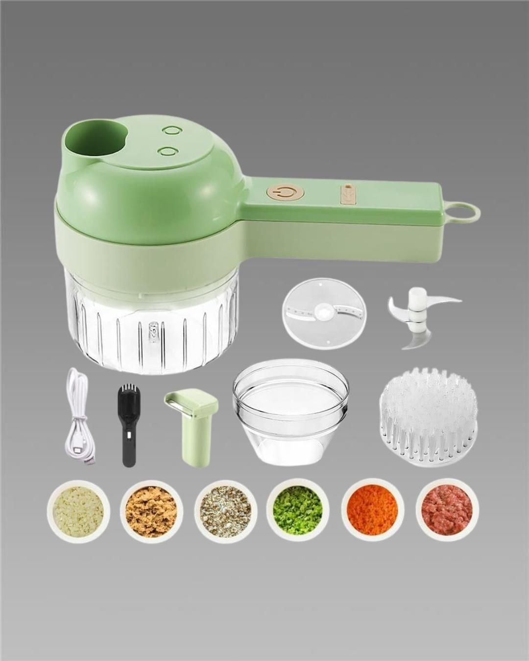 4 in 1 Portable Electric Vegetable Cutter Set by ui3p09-ew