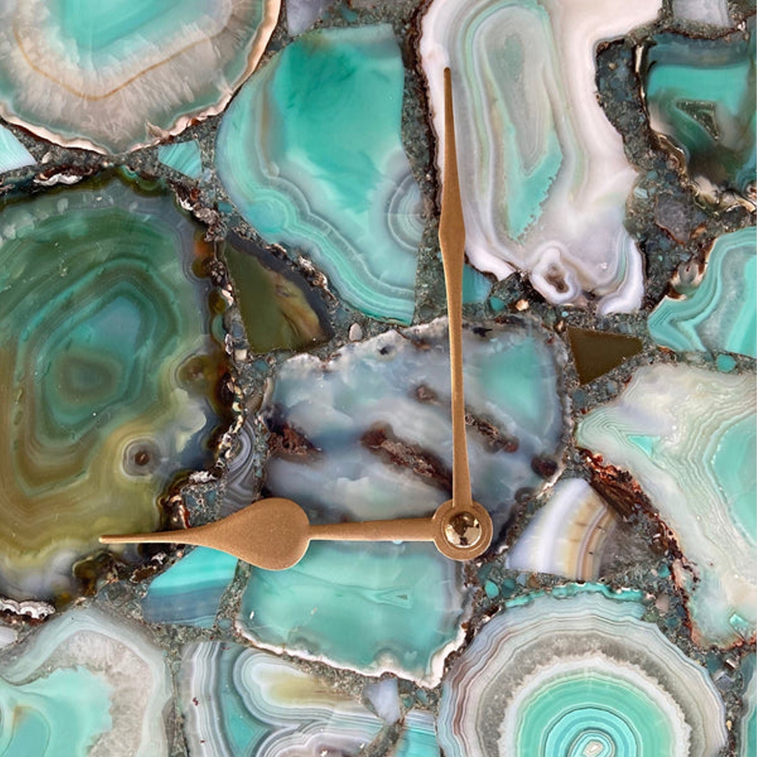 Large Green Agate Wall Clock/Personalised Momento/10"x15" by The Tangerine Store