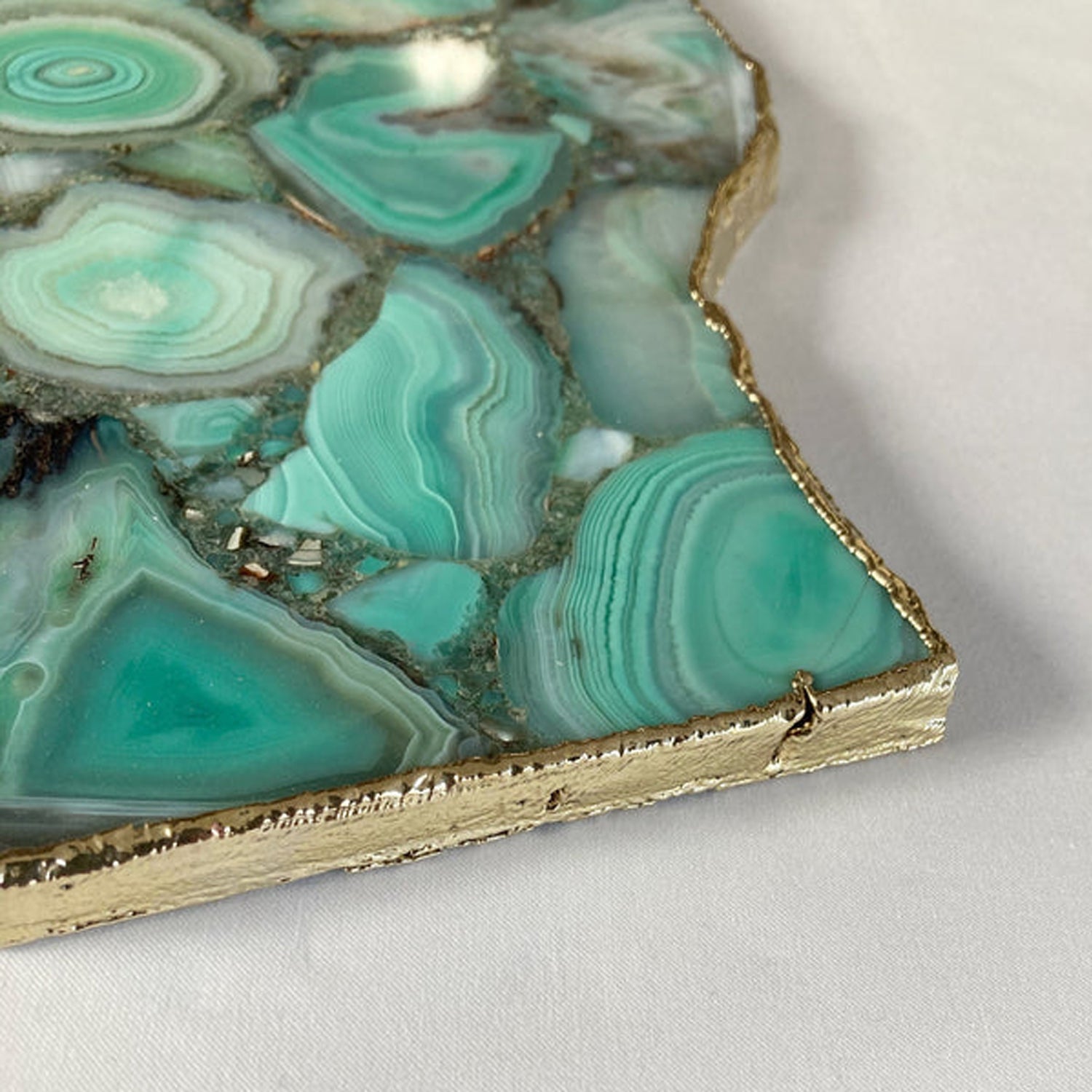 Large Green Agate Wall Clock/Personalised Momento/10"x15" by The Tangerine Store