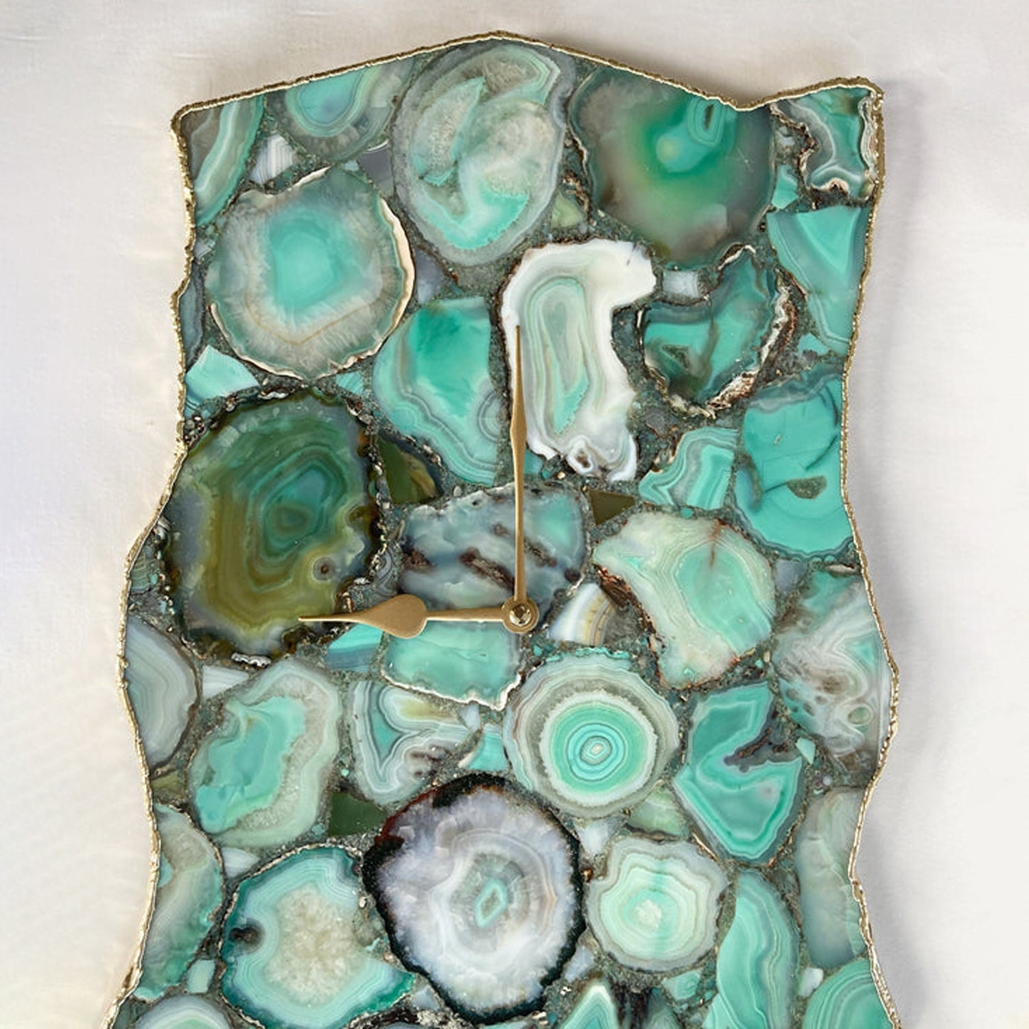 Large Green Agate Wall Clock/Personalised Momento/10"x15" by The Tangerine Store