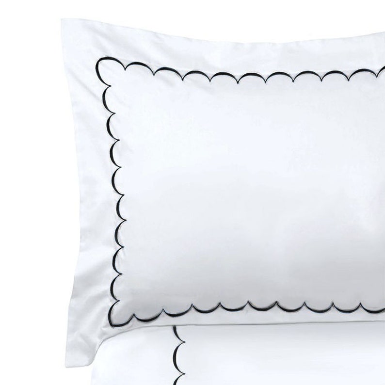 Scallops - Pure Linen Embroidered Edge Duvet Cover Sets by The Tangerine Store