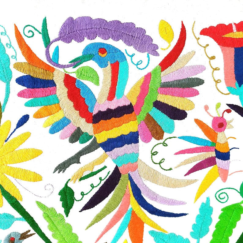 Set of 4 | Mexican Decorative Cushion Covers | Otomi Design Covers | Cotton Linen Fabric | Embroidered | With OR Without Insert by The Tangerine Store