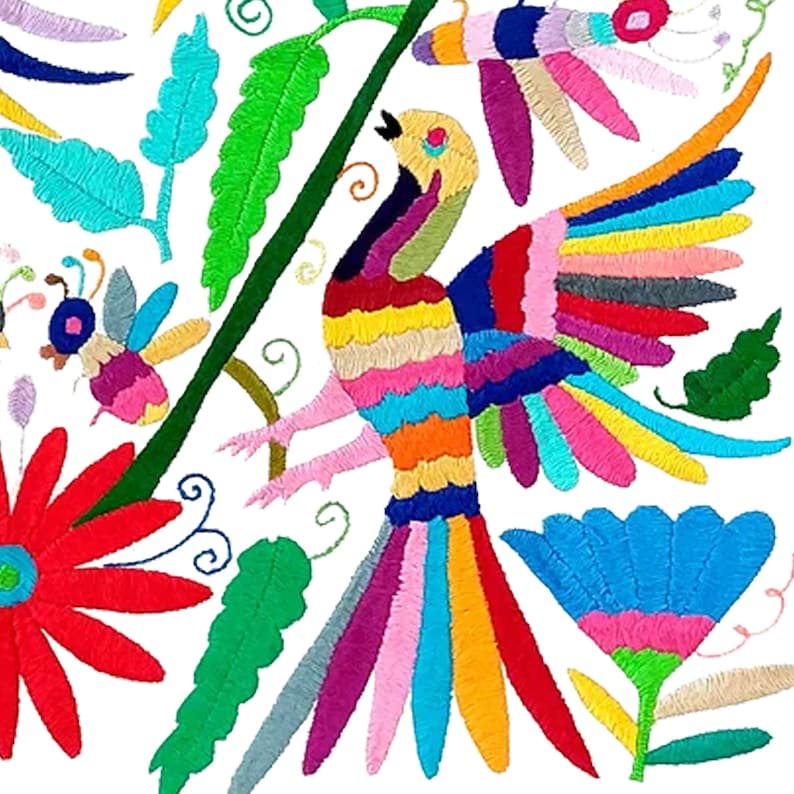 Set of 4 | Mexican Decorative Cushion Covers | Otomi Design Covers | Cotton Linen Fabric | Embroidered | With OR Without Insert by The Tangerine Store