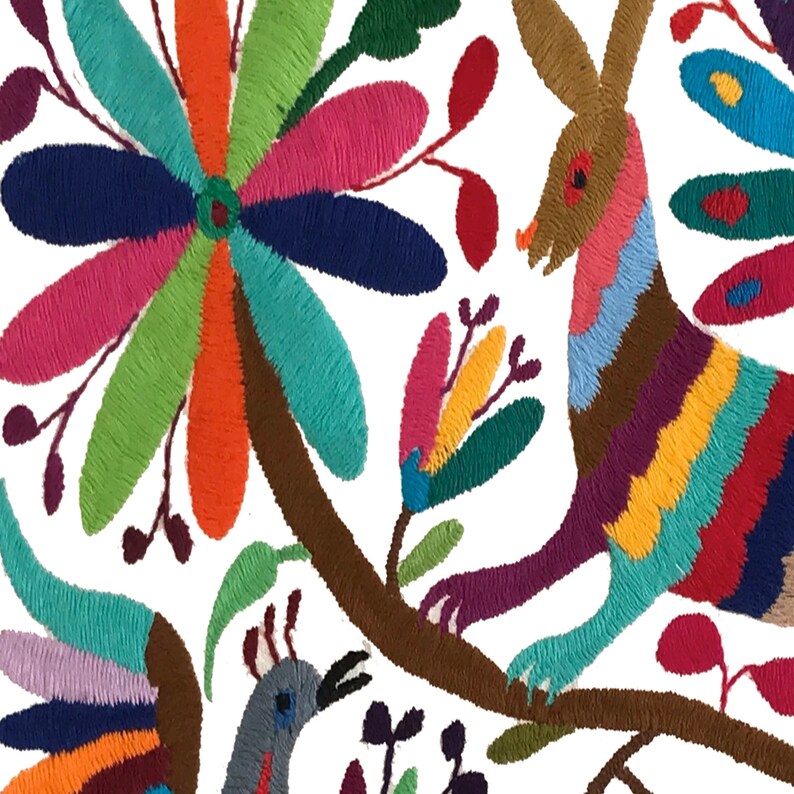 Set of 4 | Mexican Decorative Cushion Covers | Otomi Design Covers | Cotton Linen Fabric | Embroidered | With OR Without Insert by The Tangerine Store